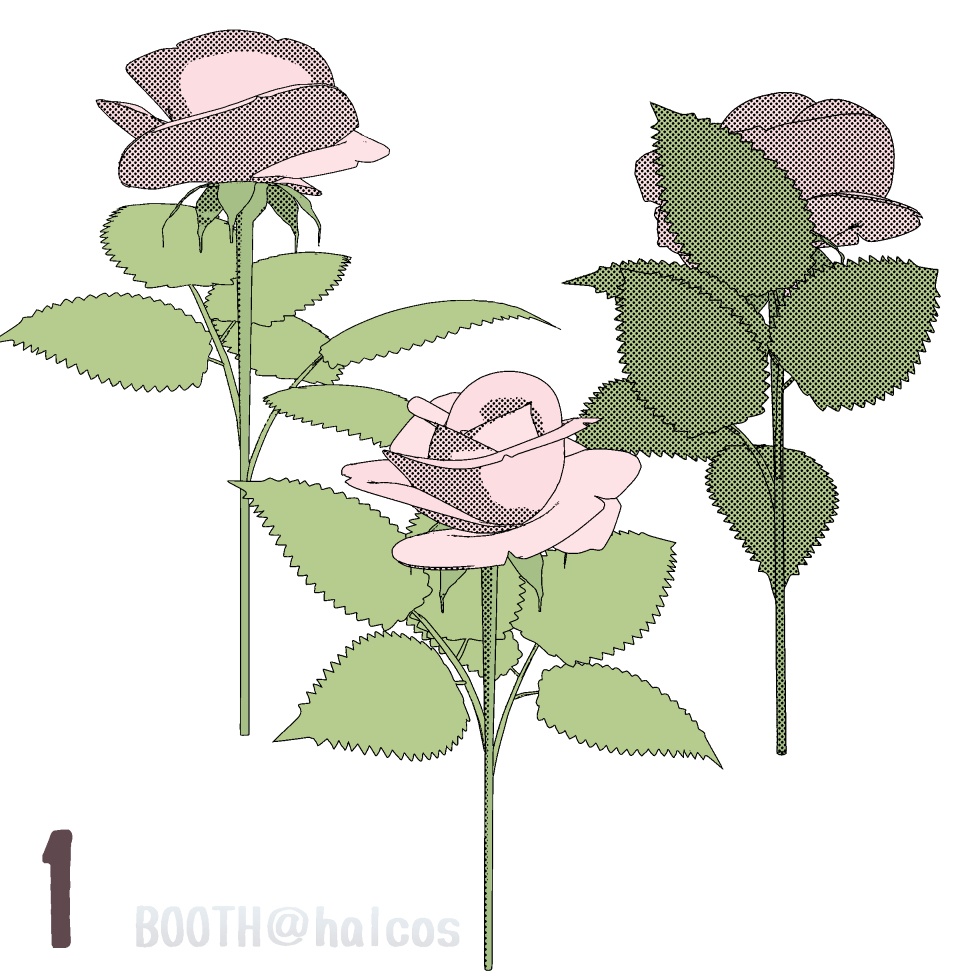 【3D】植物/薔薇(3種)