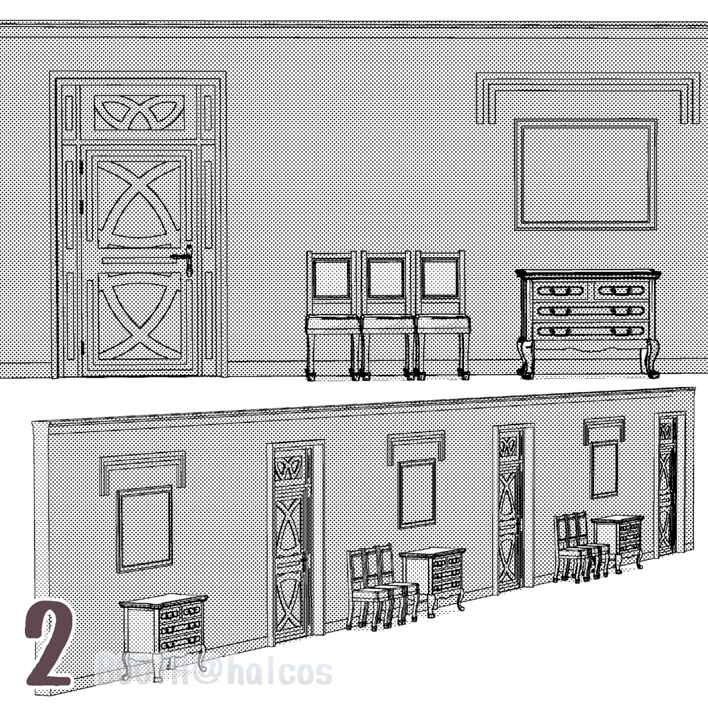 【3D】豪華な廊下