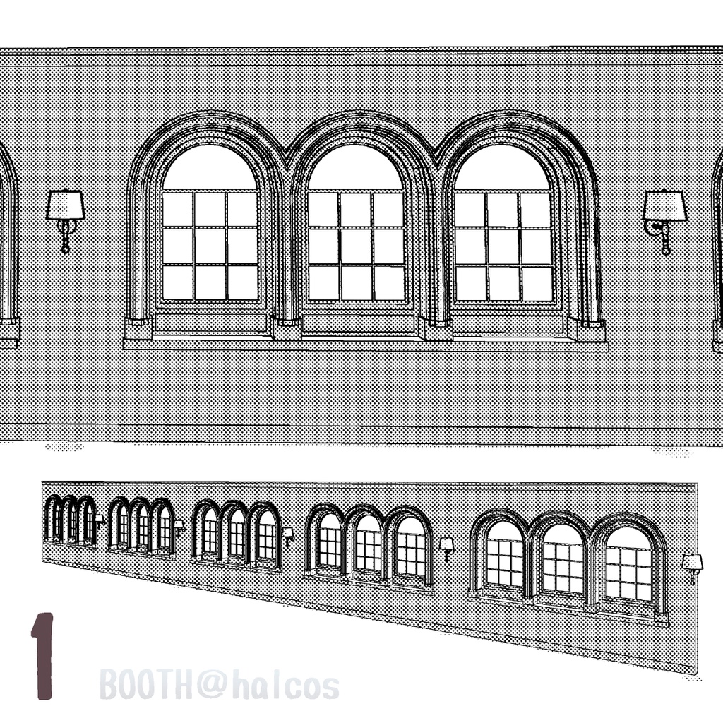 【3D】豪華な廊下