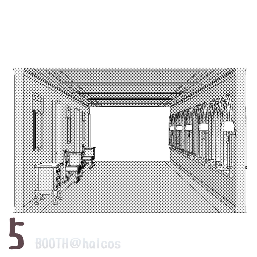 【3D】豪華な廊下