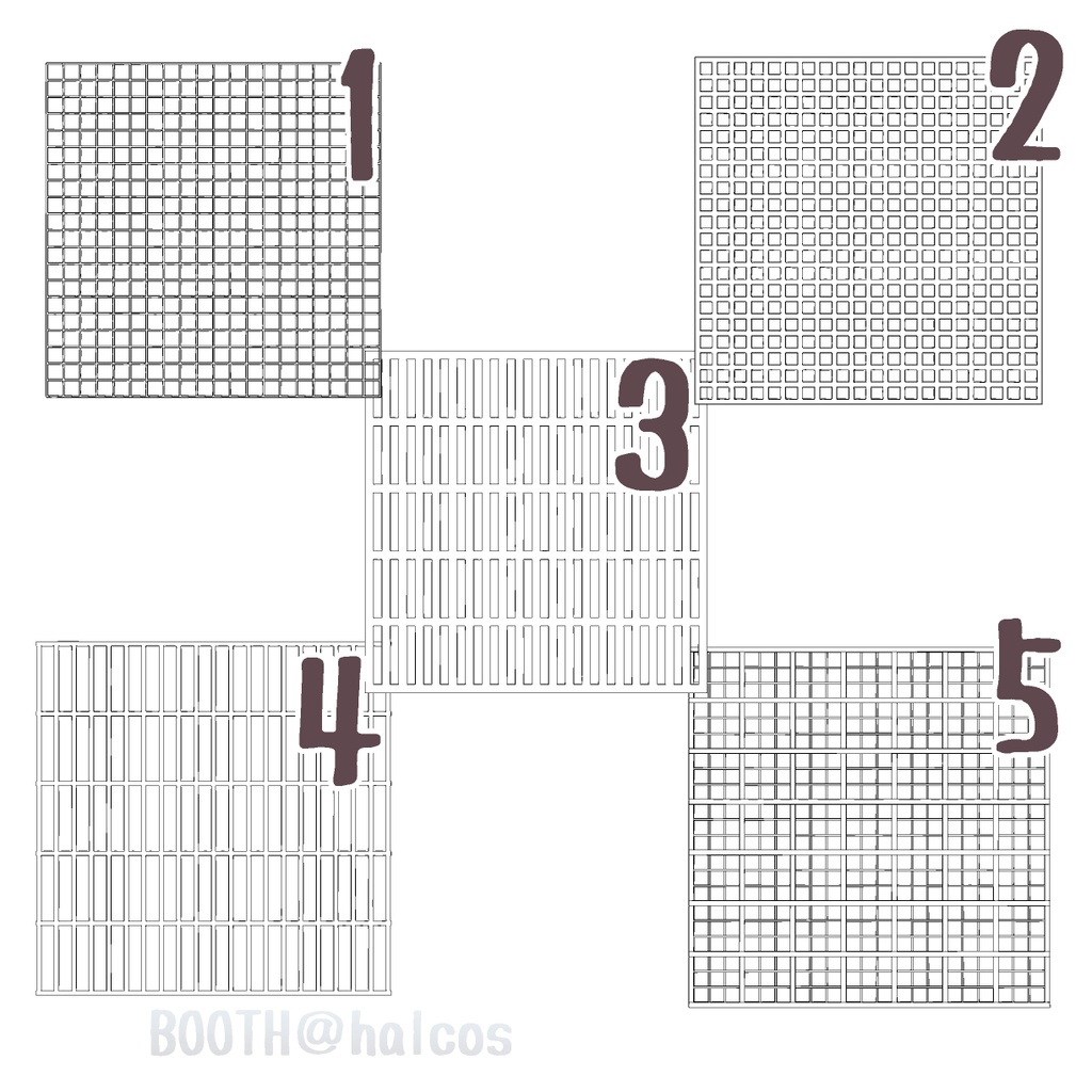 【3D】パターン/アタリ用/格子(15種)