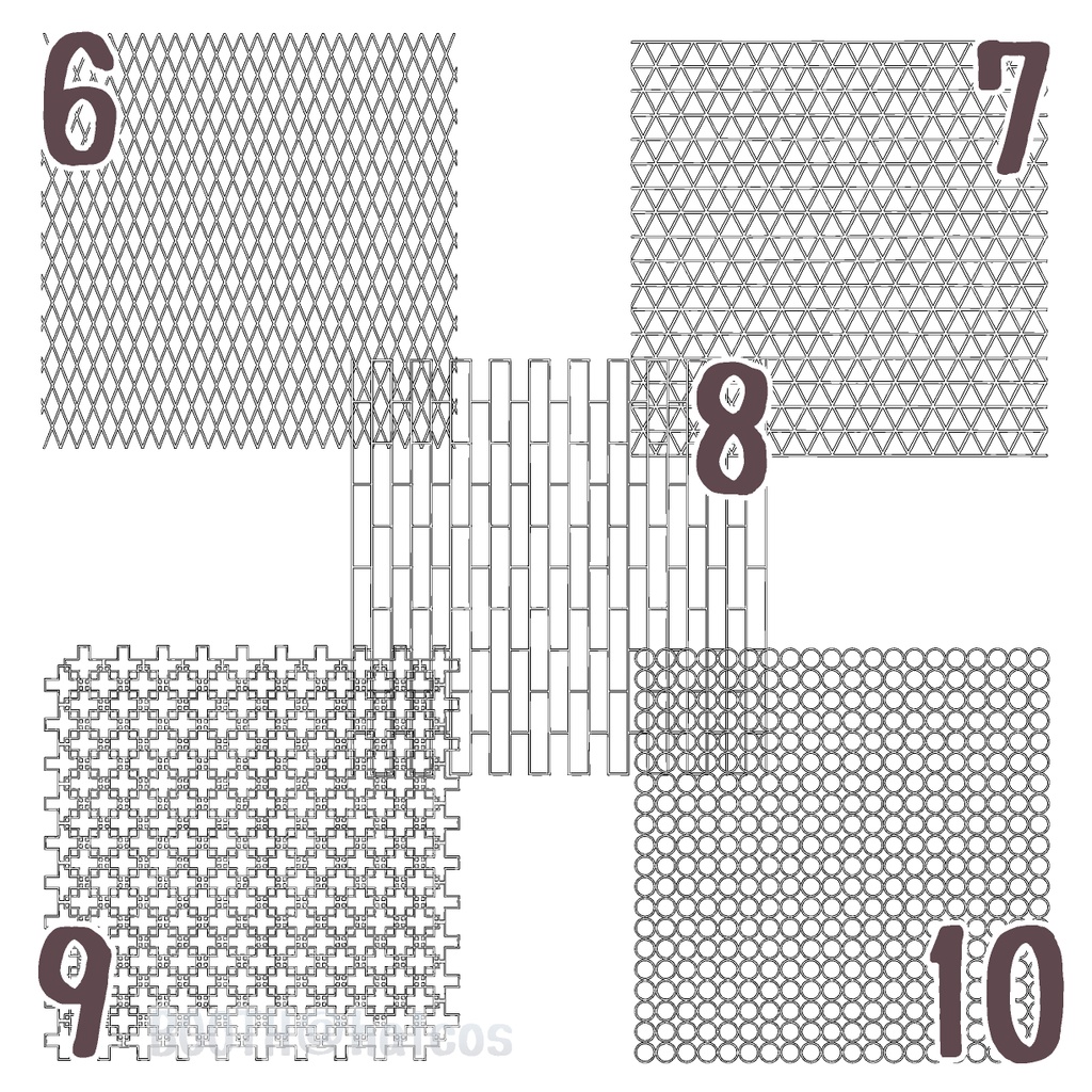 【3D】パターン/アタリ用/格子(15種)