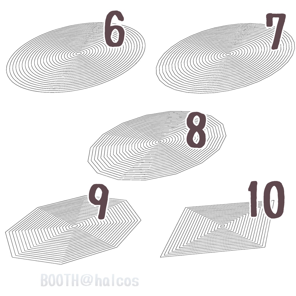 【3D】アタリ用/円系(10種)【無料】