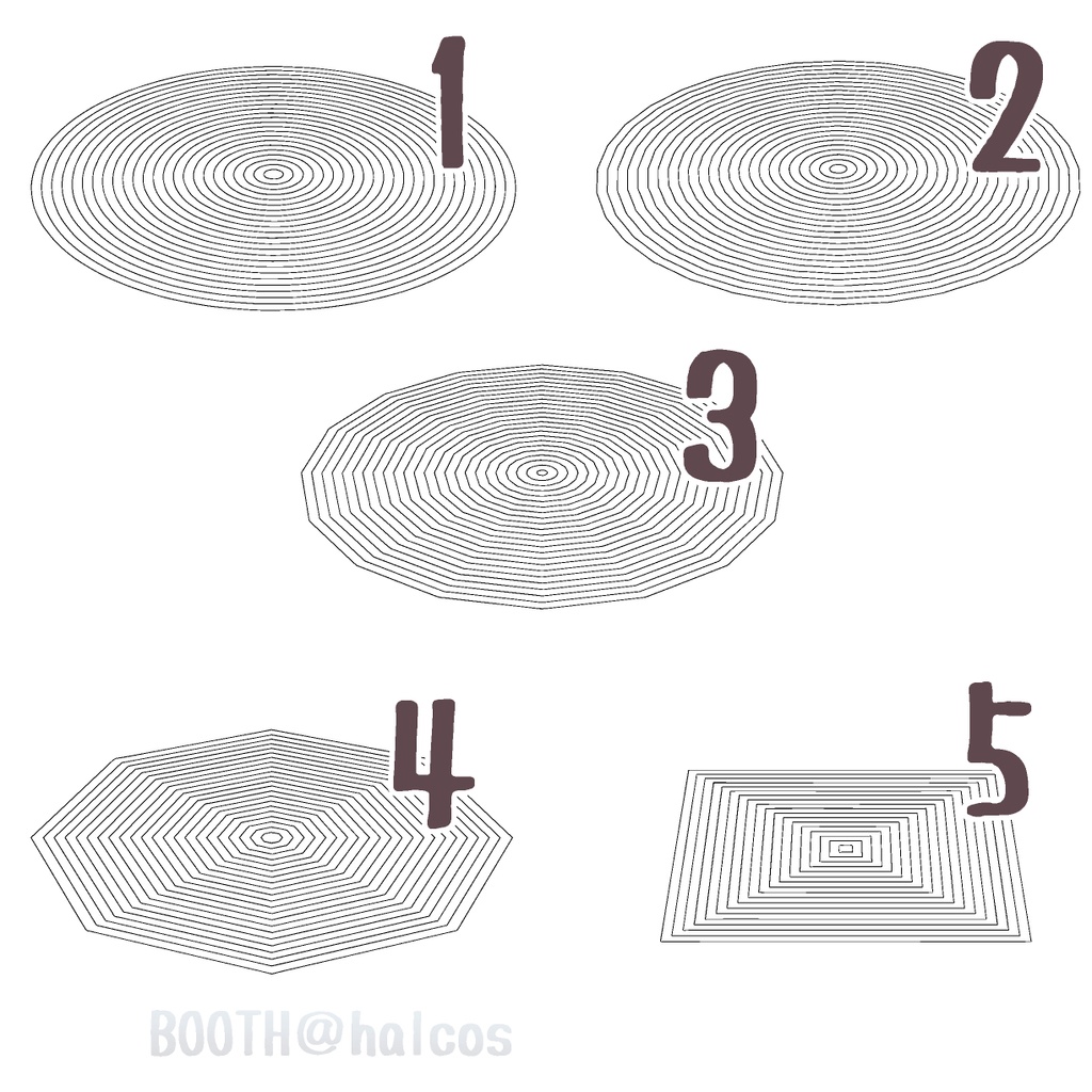 【3D】アタリ用/円系(10種)【無料】