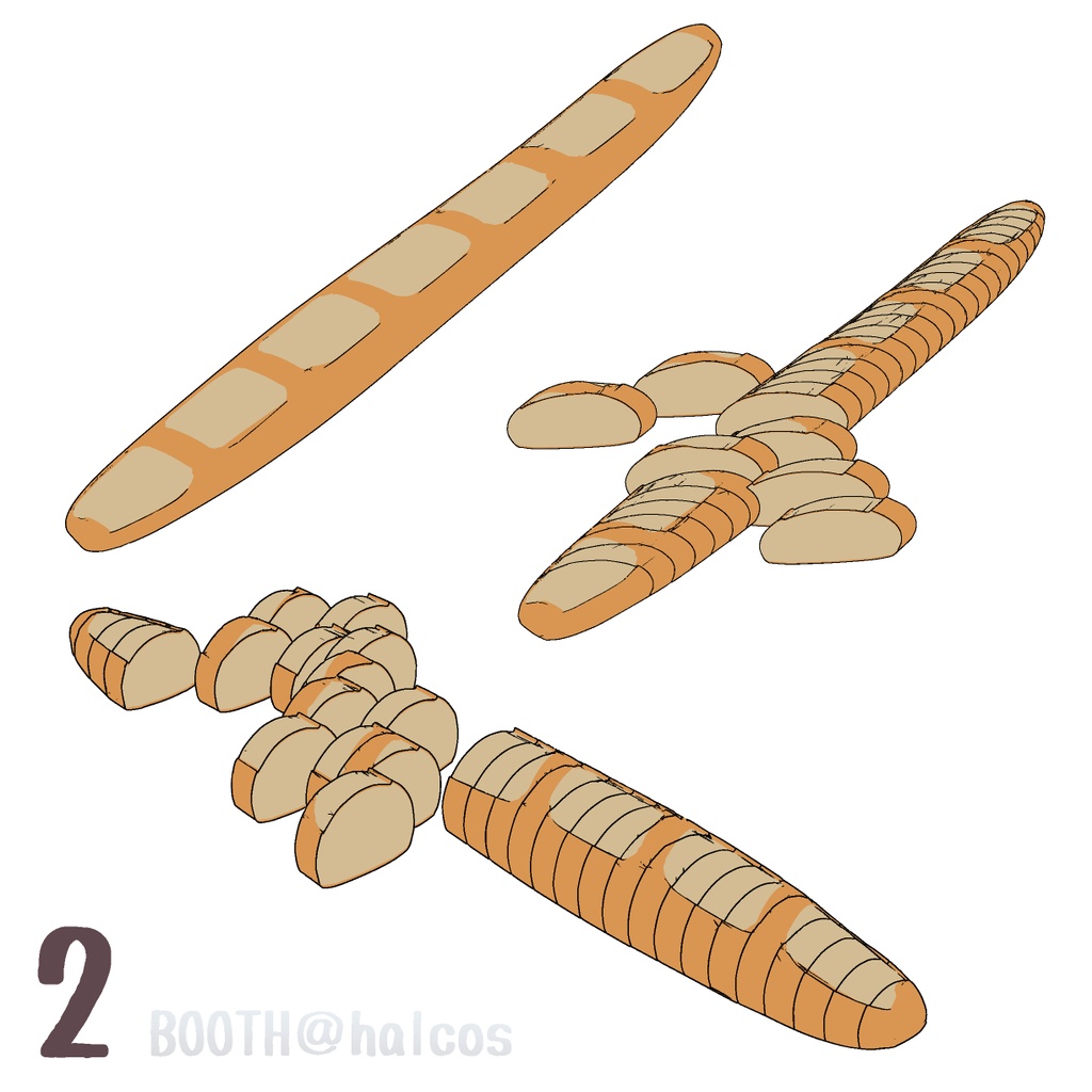 【3D】パン/フランス系(6種)