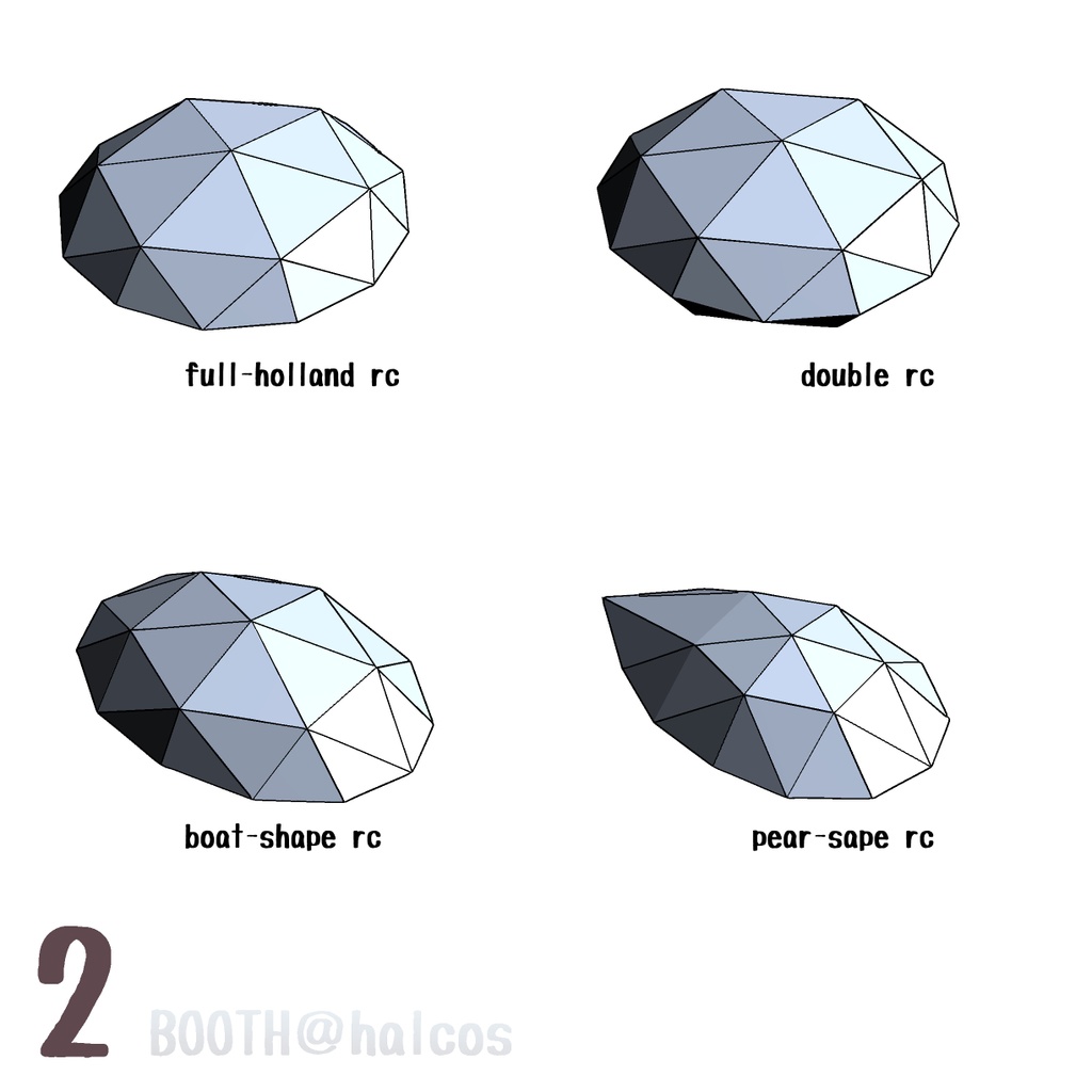 【3D】宝石/基本的なカット(13種)