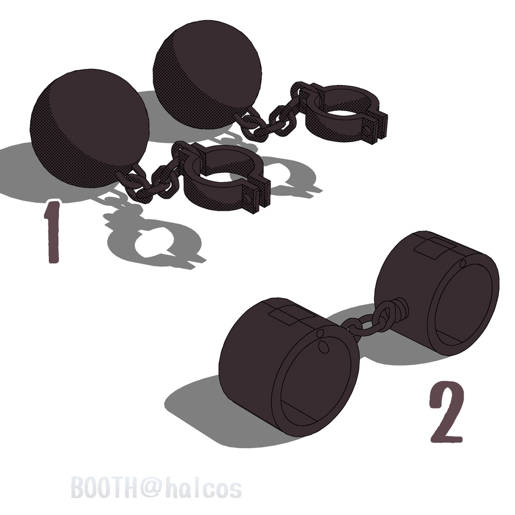 【3D】手枷と足枷(3種)