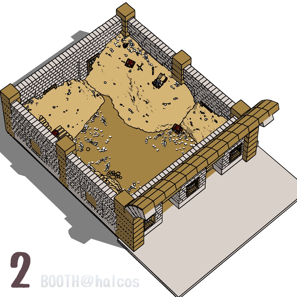 【3D】ダンジョン/地下迷宮/A-Fセット