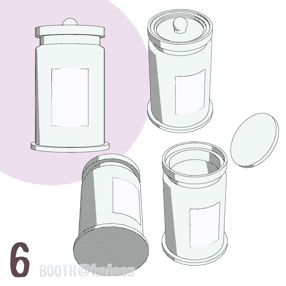 【3D】小物/瓶/広口瓶