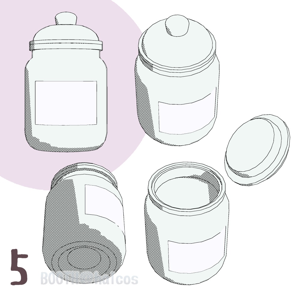 【3D】小物/瓶/広口瓶