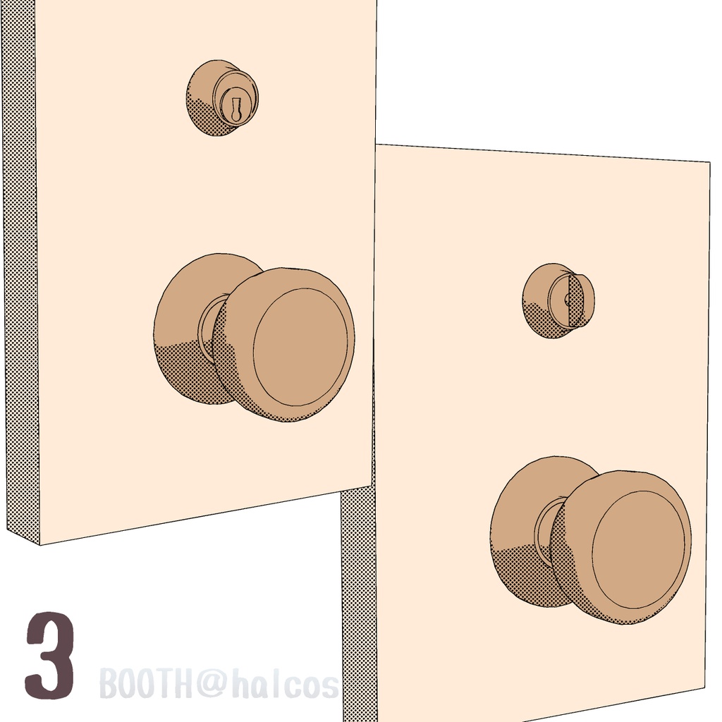 【3D】ドアノブ2(10種)