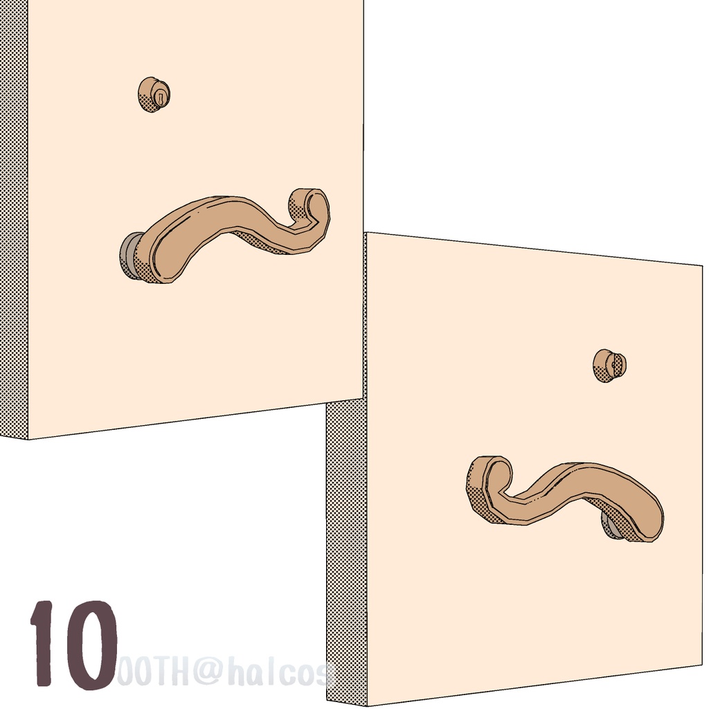 【3D】ドアノブ2(10種)