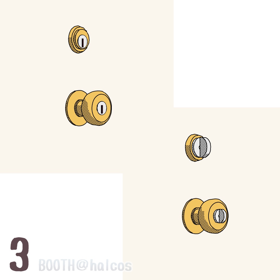 【3D】小道具/ドアノブ2(全10種)