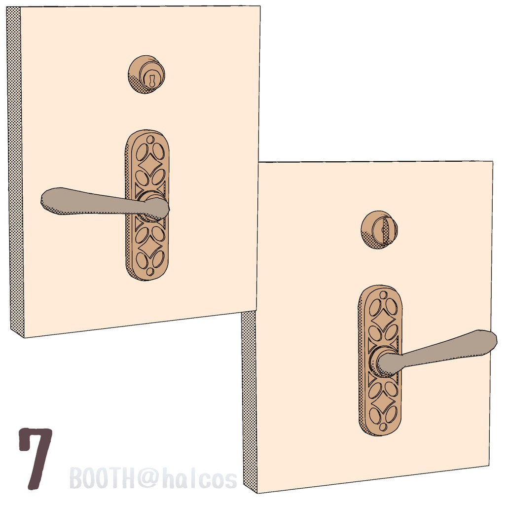 【3D】ドアノブ2(10種)