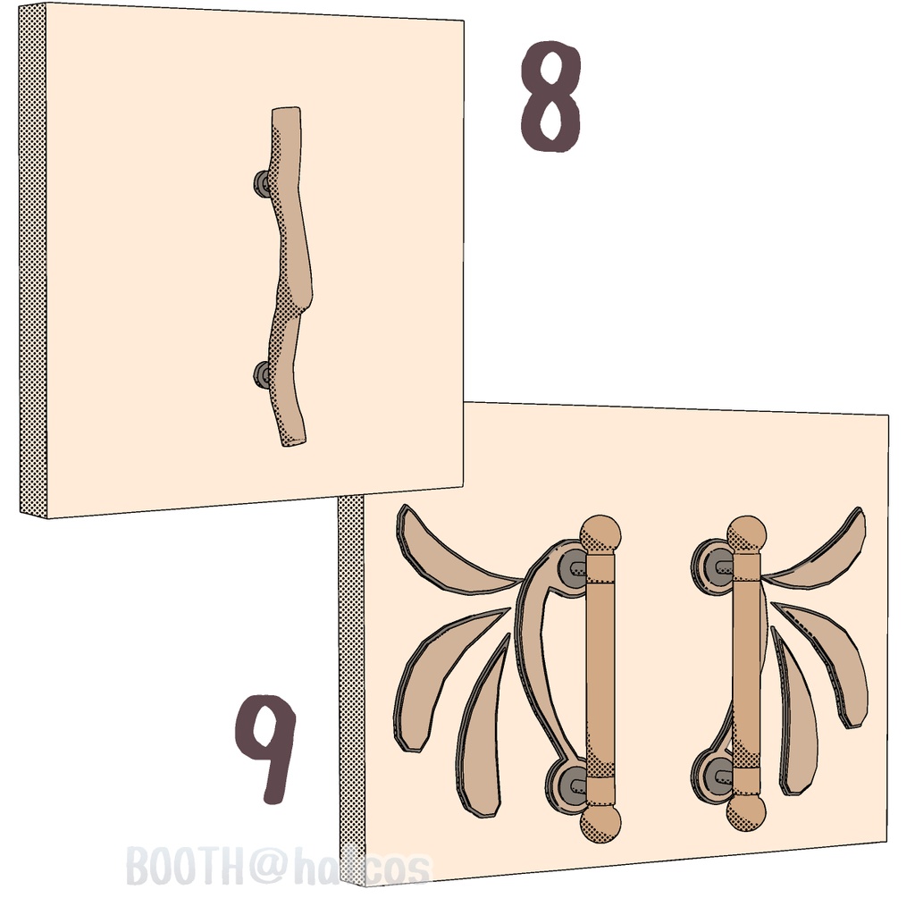 【3D】ドアノブ2(10種)