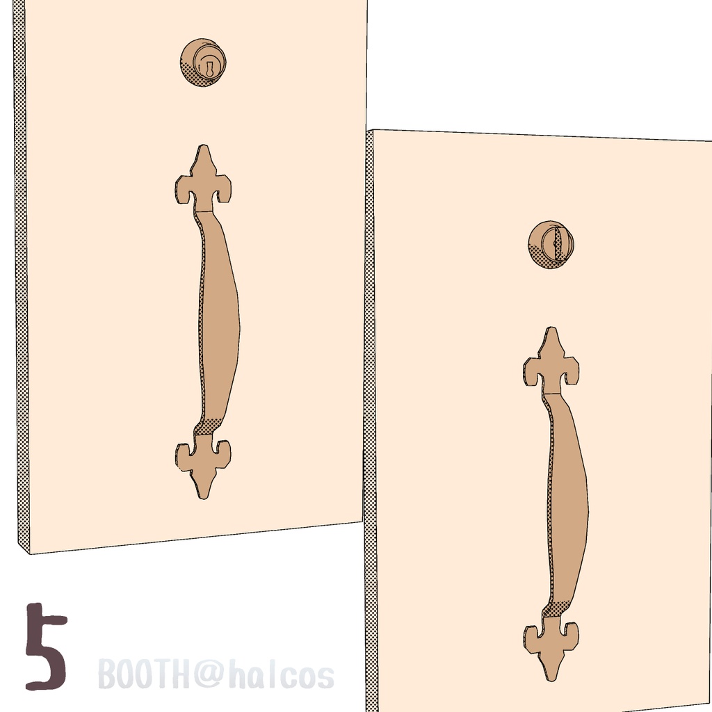 【3D】ドアノブ2(10種)