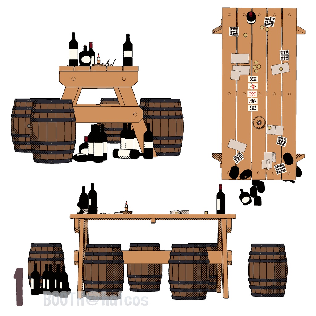 【3D】テーブルセット/ギャンブル