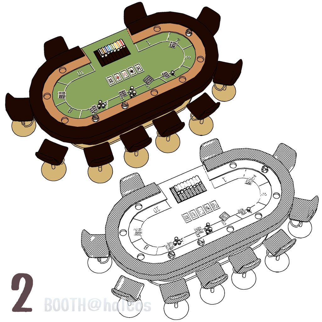 【3D】テーブルセット/ギャンブル