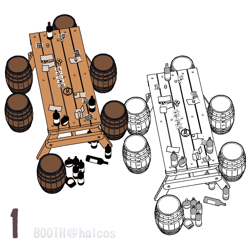 【3D】テーブルセット/ギャンブル