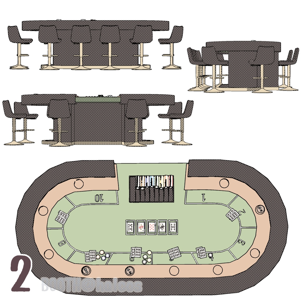 【3D】テーブルセット/ギャンブル