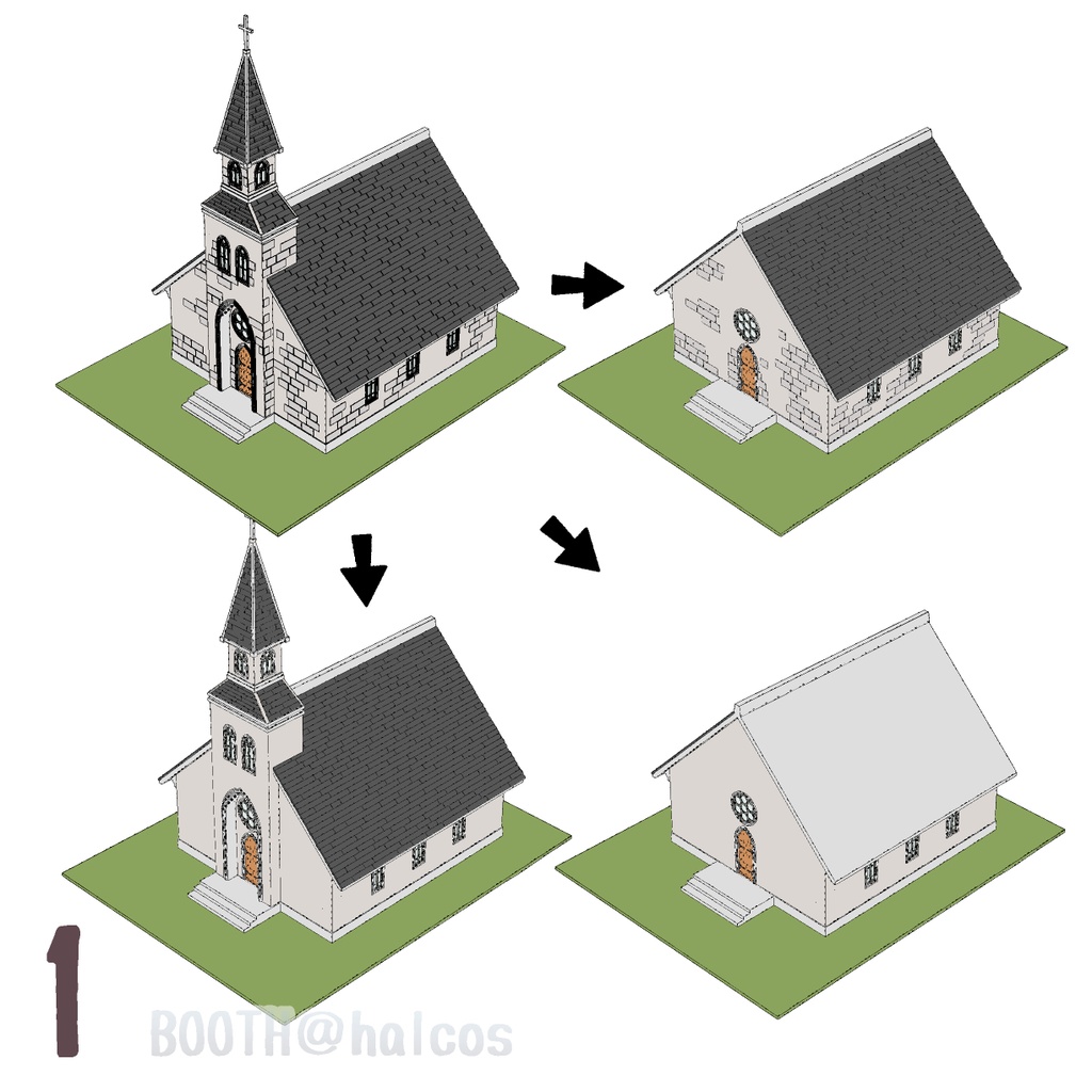 【3D】舞台/教会+墓地(+OPTION)