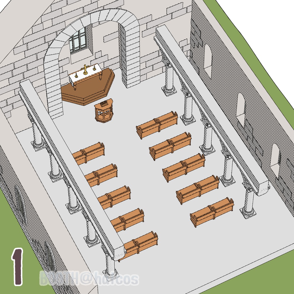 【3D】舞台/教会+墓地(+OPTION)