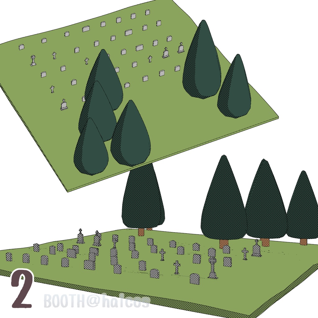 【3D】舞台/教会+墓地(+OPTION)