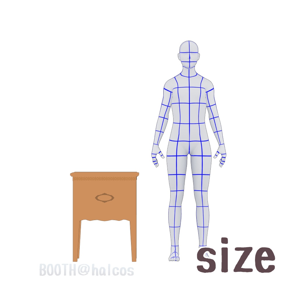 【3D】家具/サイドテーブル/アンティーク風(10種+OPTION)