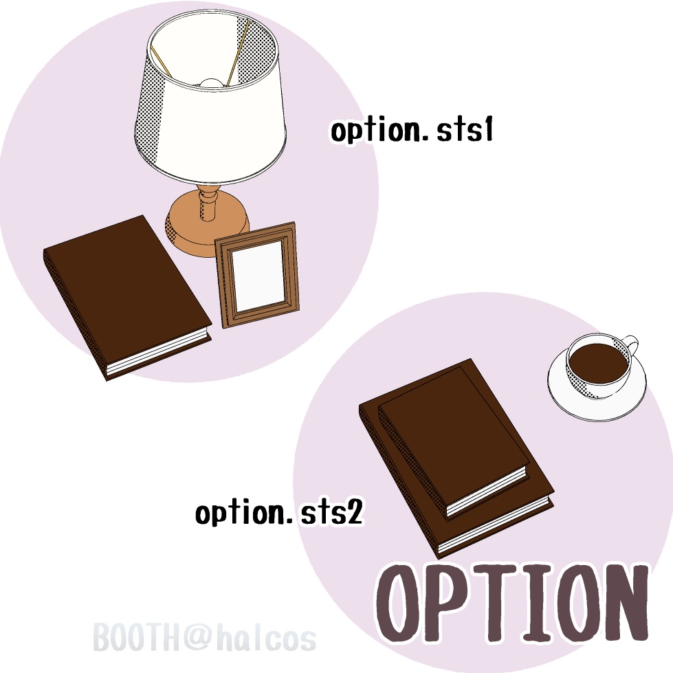 【3D】家具/サイドテーブル/アンティーク風(10種+OPTION)