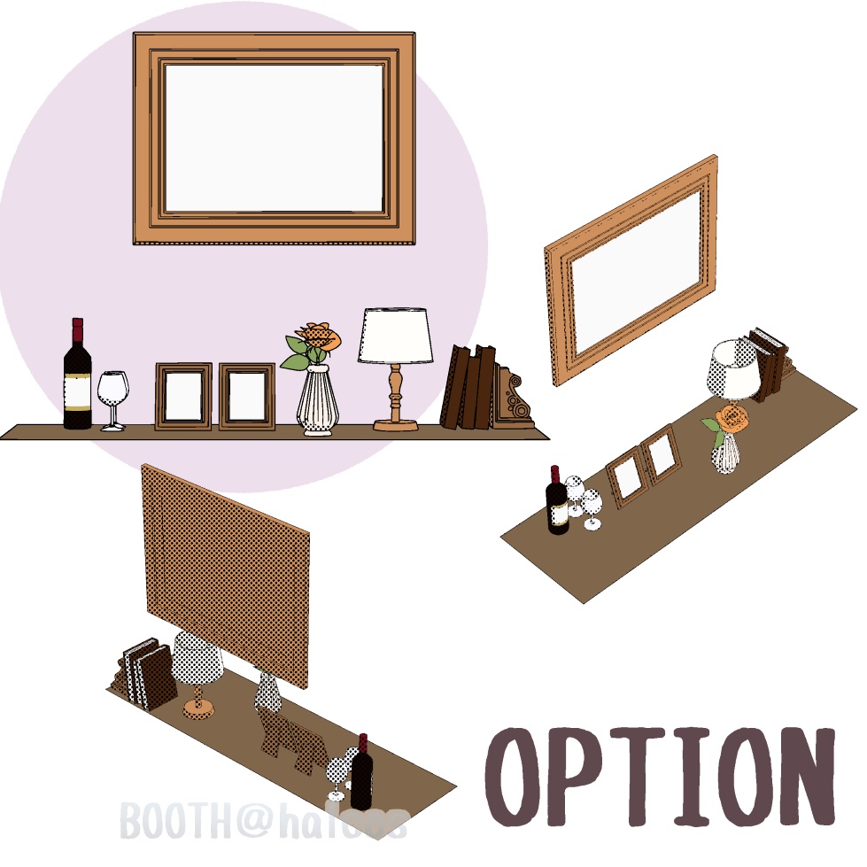 【3D】家具/サイドボード/アンティーク風(+OPTION)