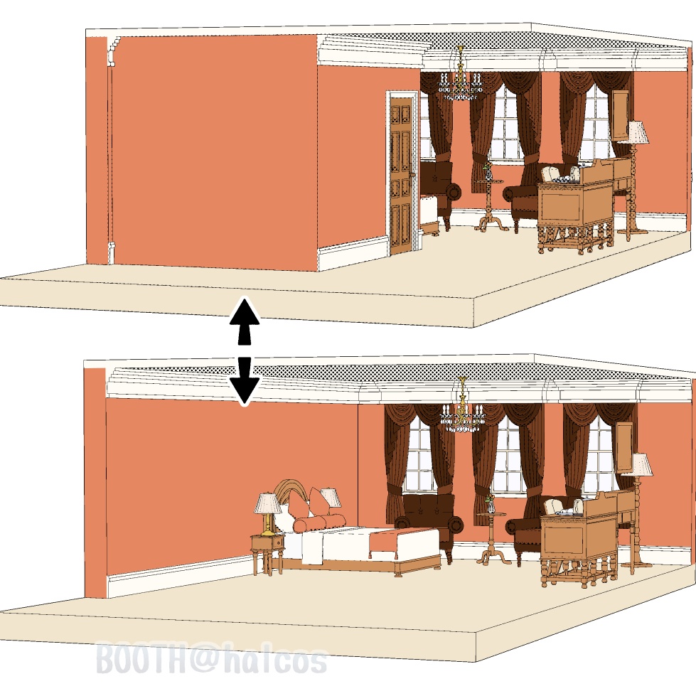 【3D】舞台/ホテルの客室/外国風