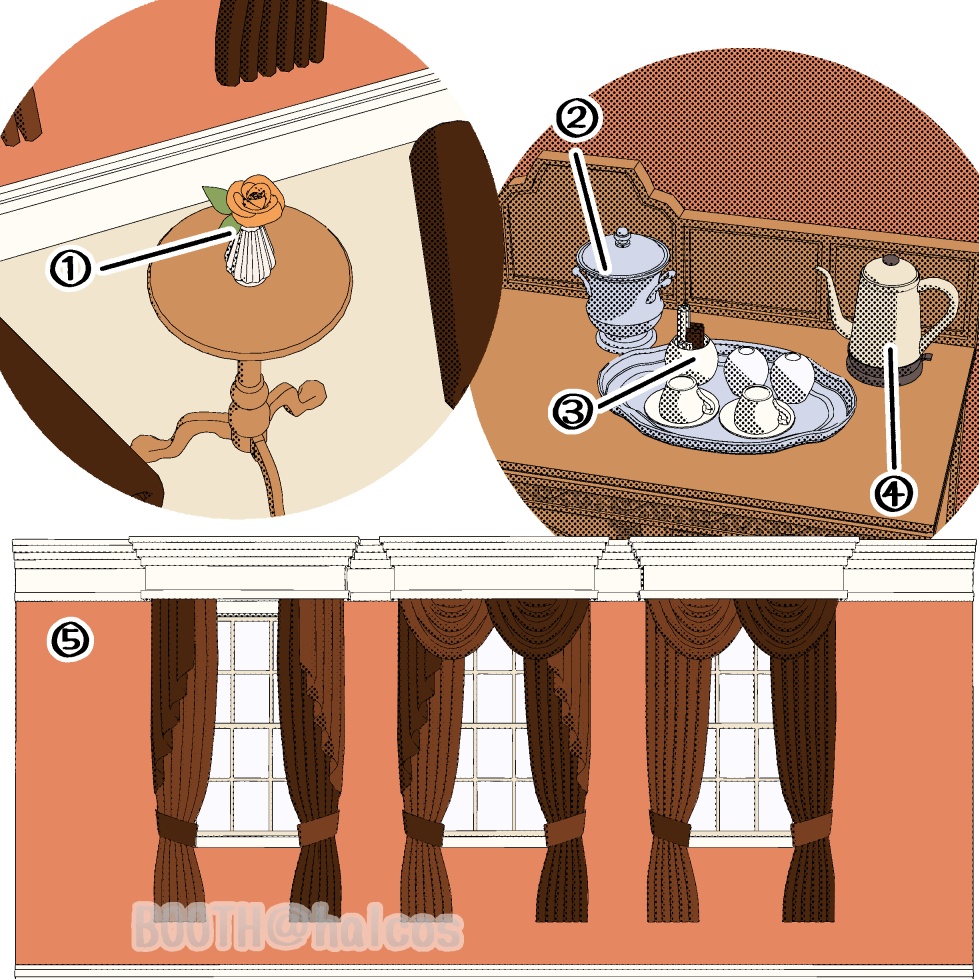 【3D】舞台/ホテルの客室/外国風