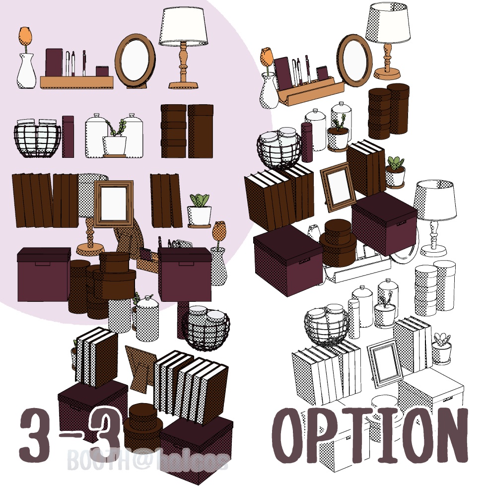 【3D】家具/棚/シンプル/〇×〇