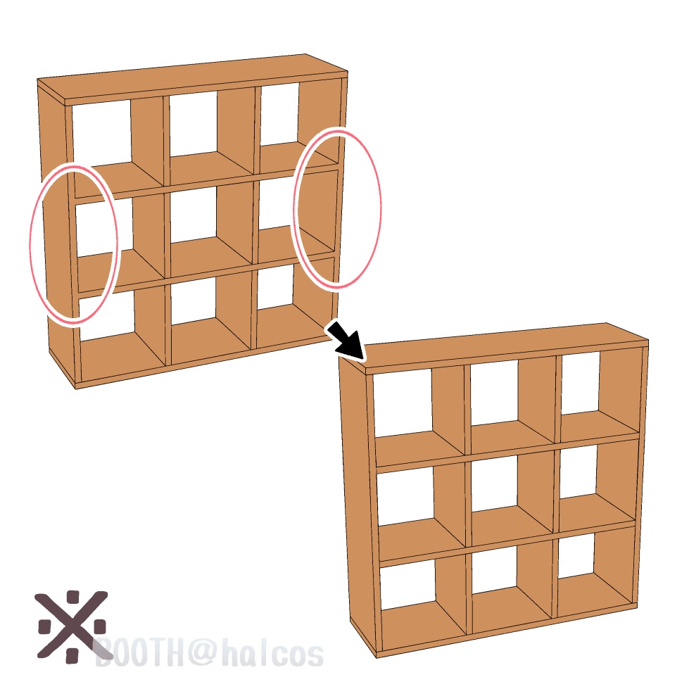 【3D】家具/棚/シンプル/〇×〇