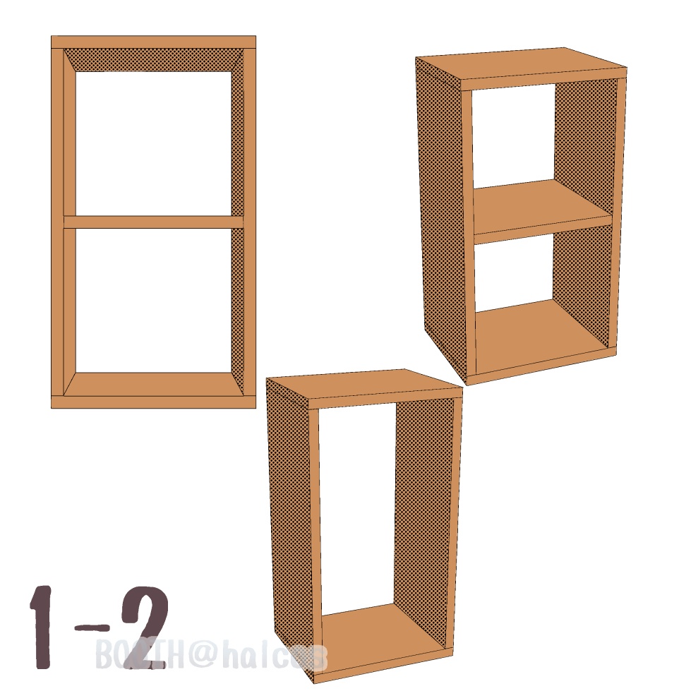 【3D】家具/棚/シンプル/〇×〇