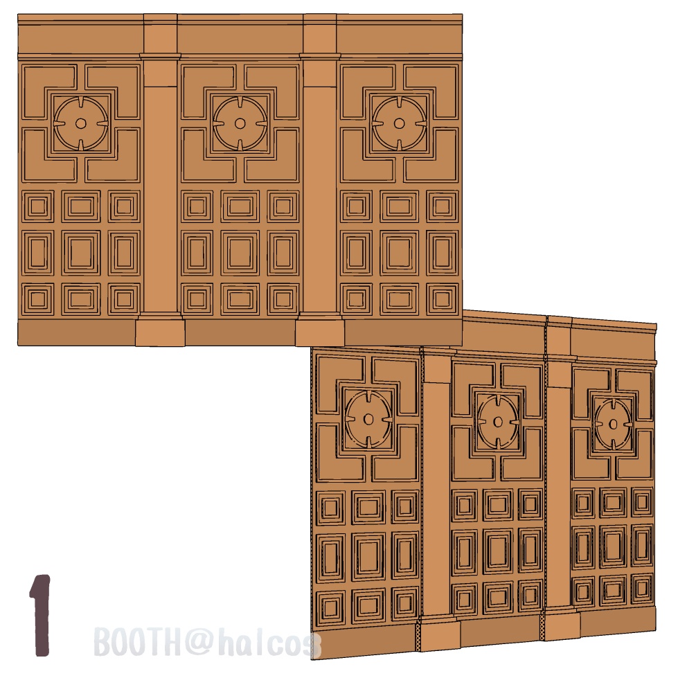 【3D】壁の装飾/豪華