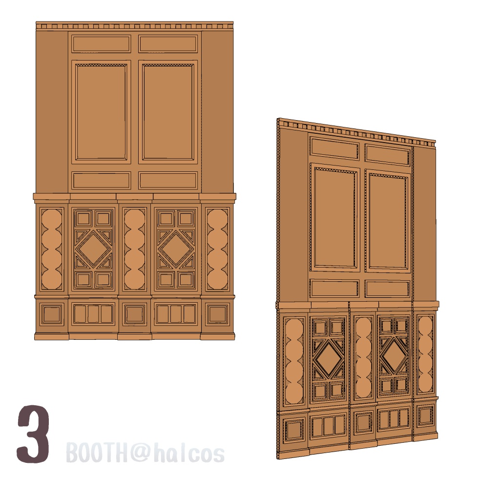 【3D】壁の装飾/豪華