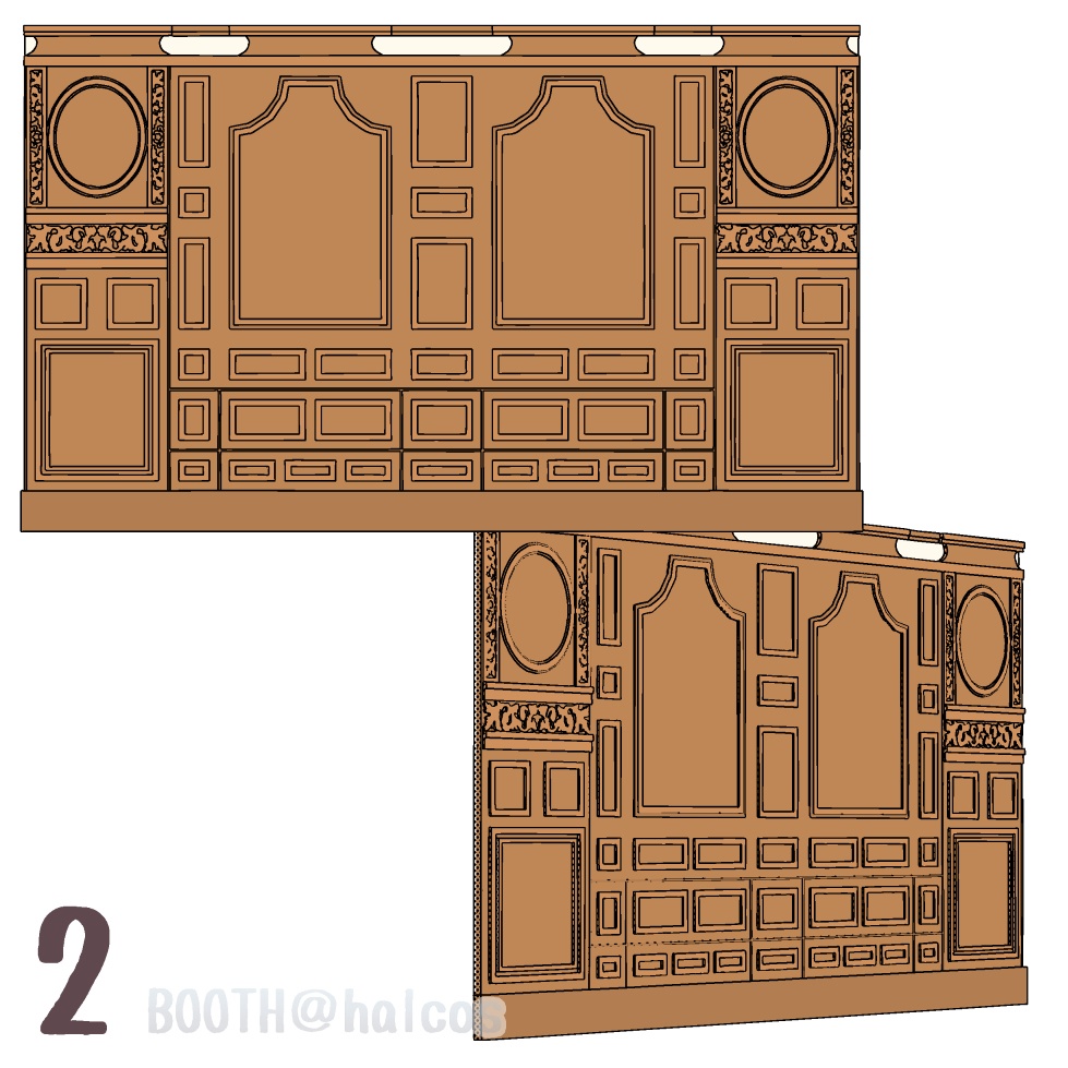 【3D】壁の装飾/豪華