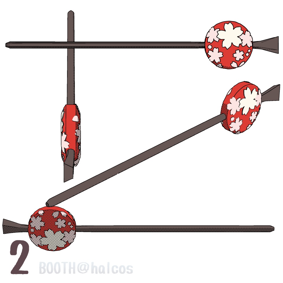 【3D】アクセサリー/かんざし/1本軸