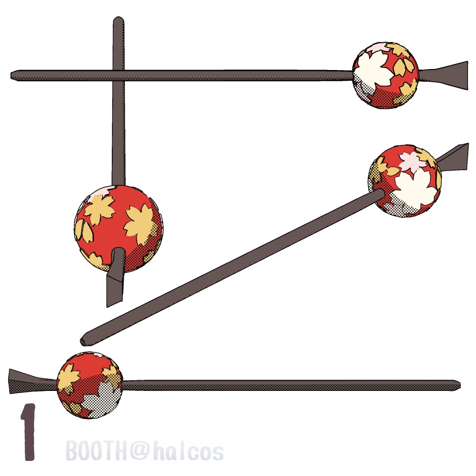 【3D】アクセサリー/かんざし/1本軸