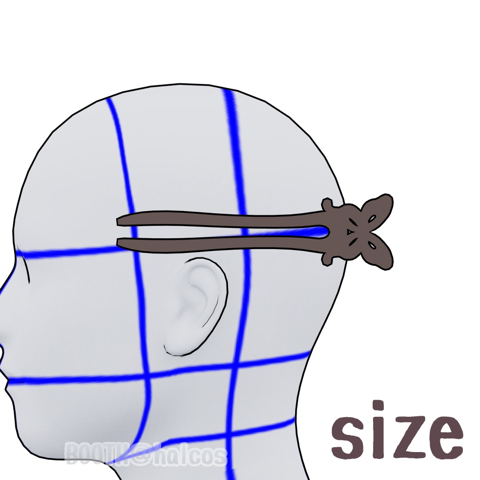 【3D】アクセサリー/かんざし/2本軸