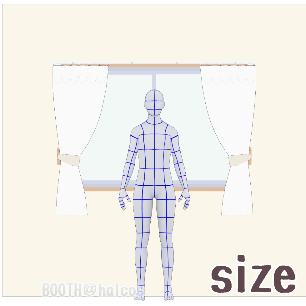 【3D】小道具/カーテン/閉/開/半開+OPTION