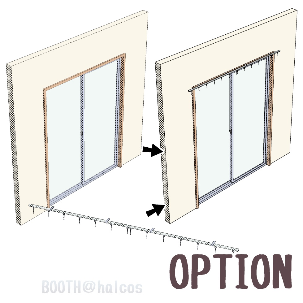 【3D】小道具/カーテン(大)/閉/開/半開+OPTION