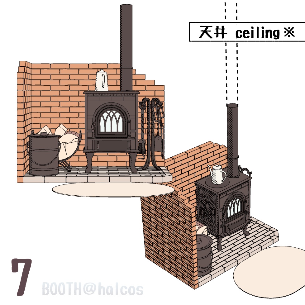【3D】薪ストーブセット