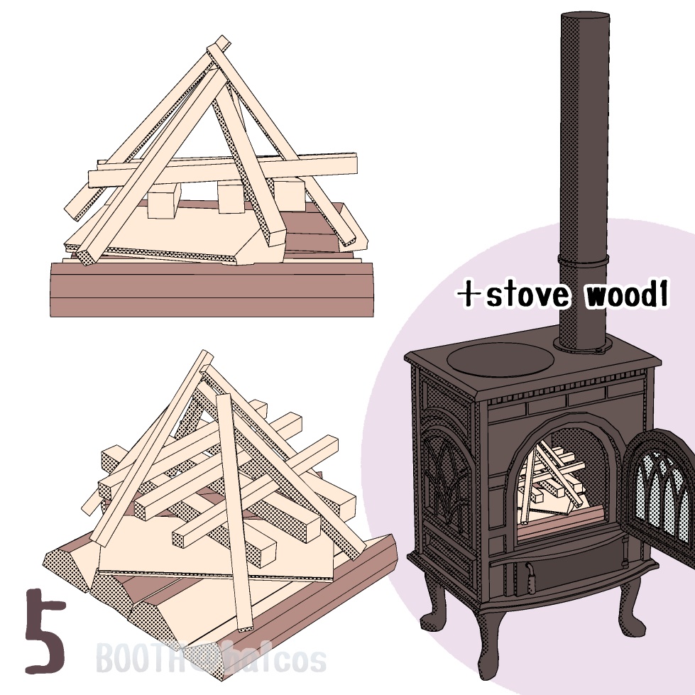 【3D】薪ストーブセット