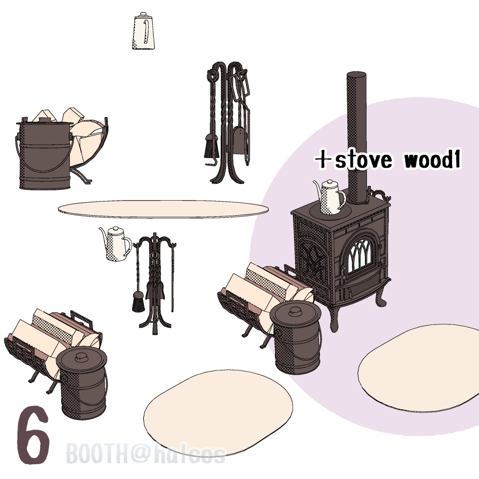 【3D】薪ストーブセット