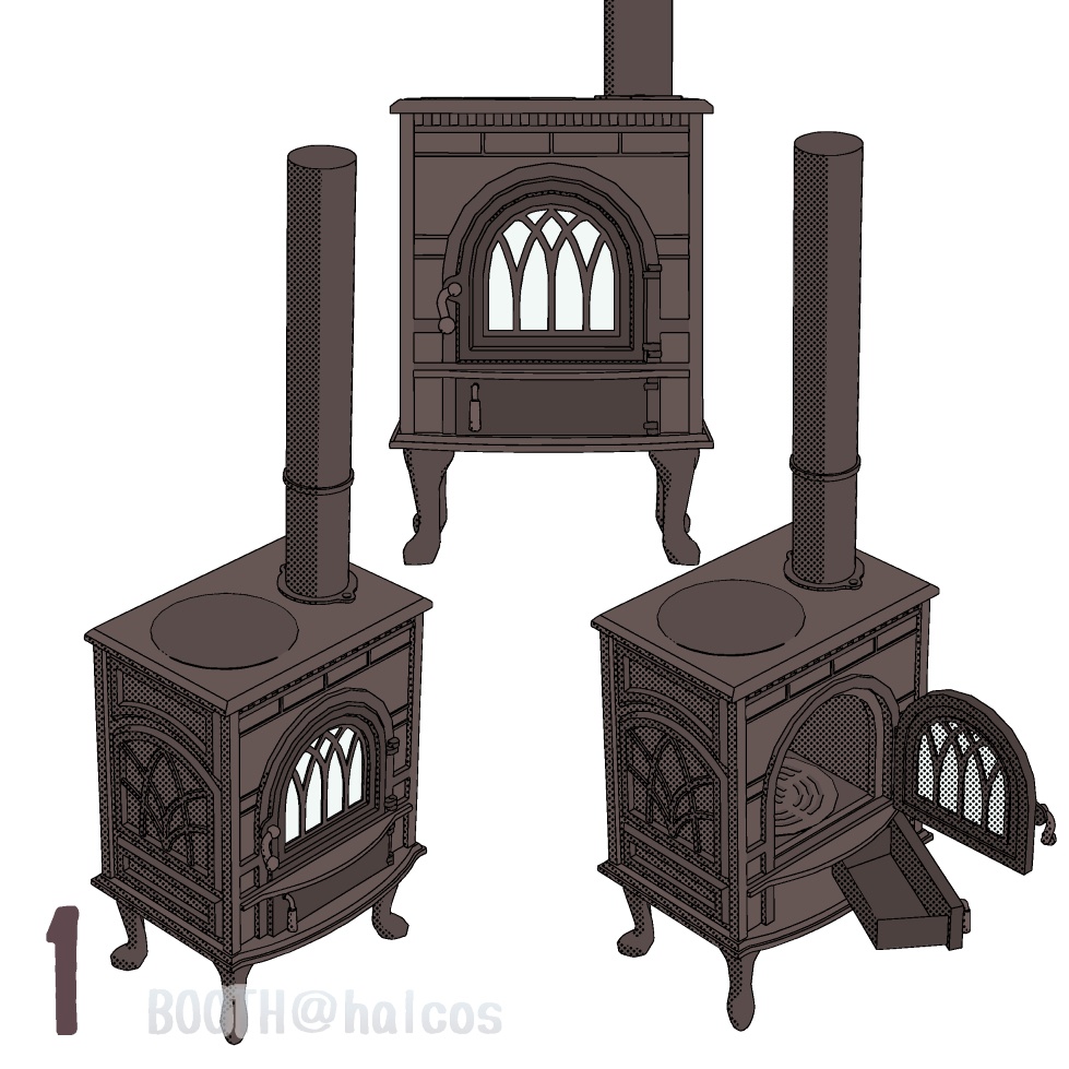 【3D】薪ストーブセット
