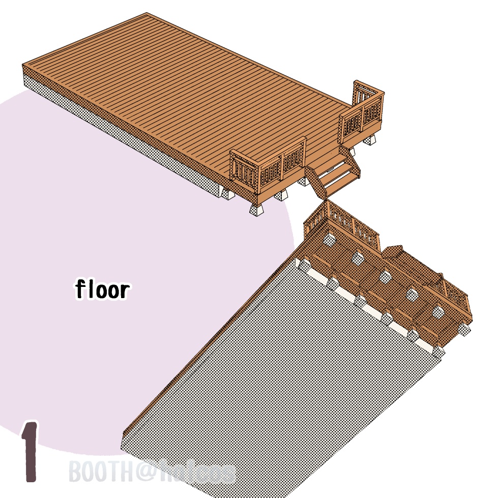 【3D】舞台/ログハウス
