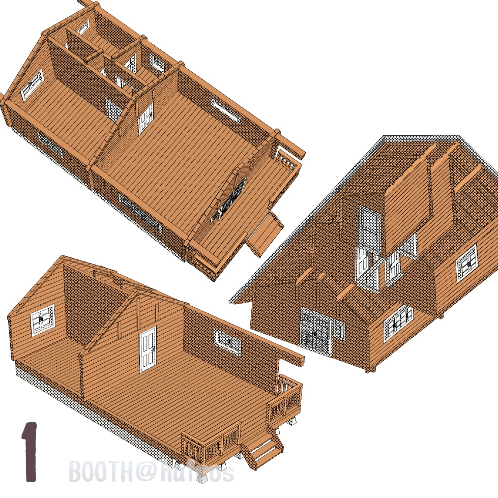 【3D】舞台/ログハウス