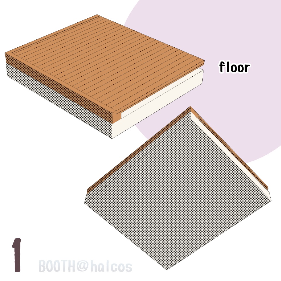 【3D】舞台/寝室/ログハウス